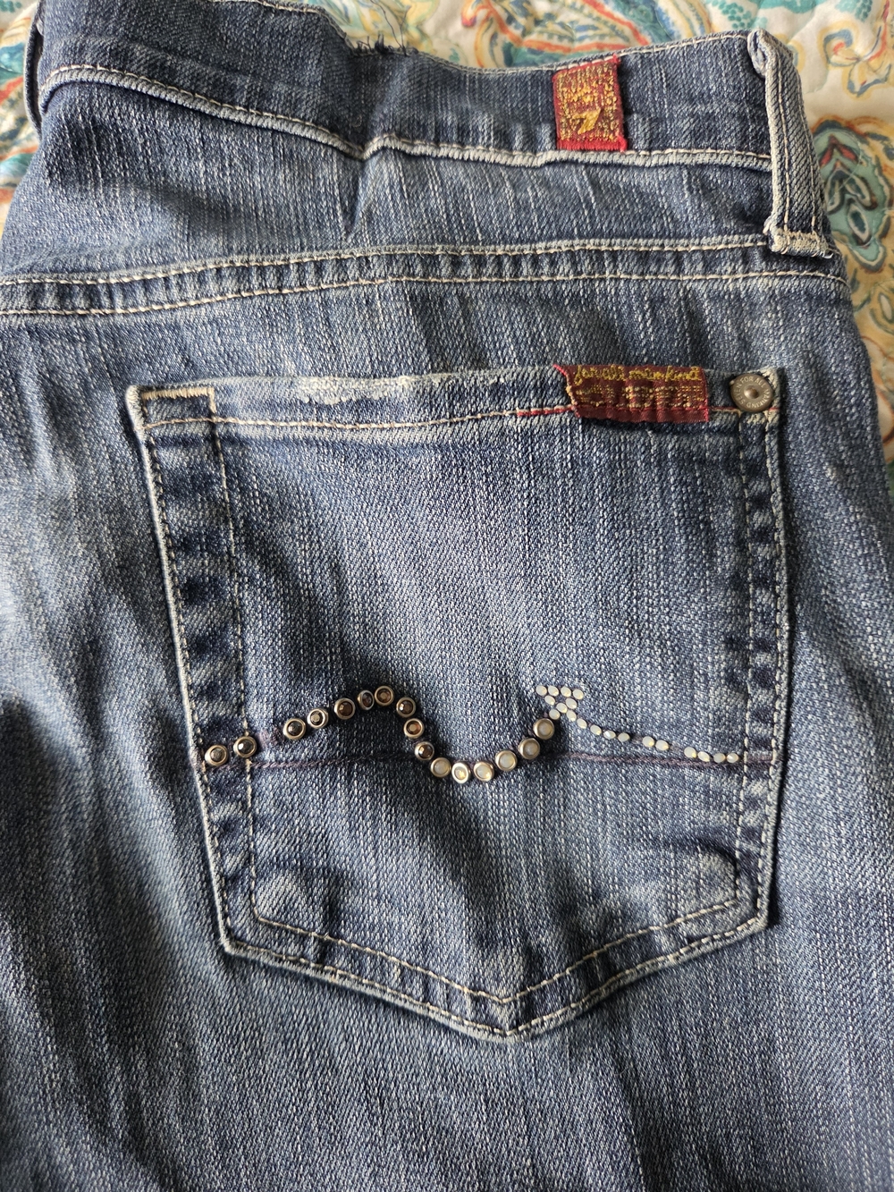 7 FAMK Studded Light Blue Women’s Jeans